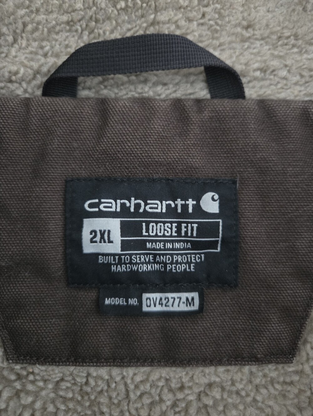 Carhartt Dark Brown Sherpa Lined Duck Vest Distressed Workwear Mens Size 2 XL - Picture 14 of 16